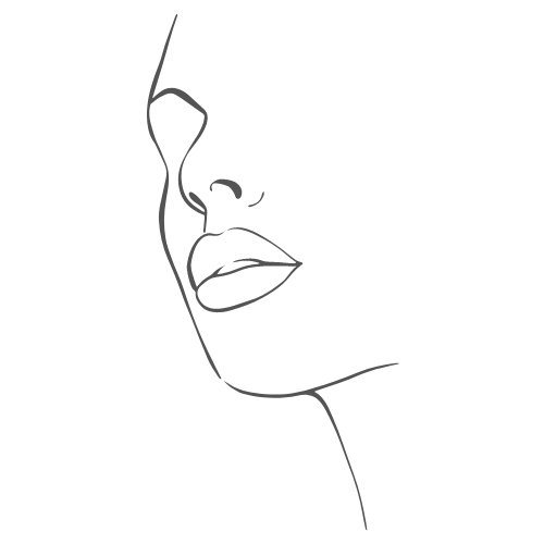 sketch of a womans face on a white background