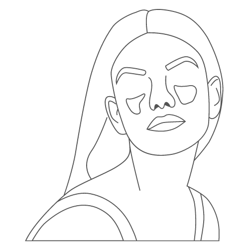 sketch of a woman on a white background